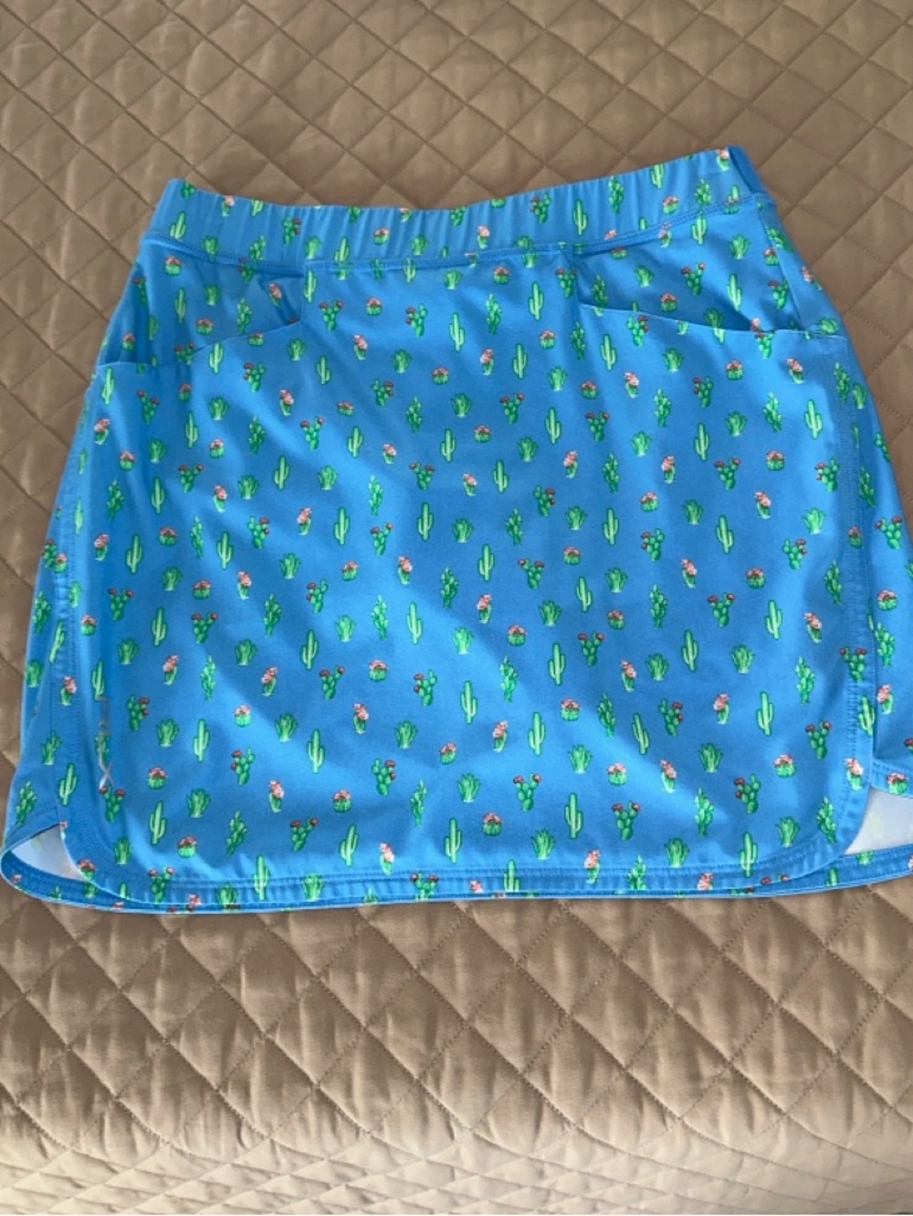RLX Ralph Lauren Blue Cactus-Print golf skort
